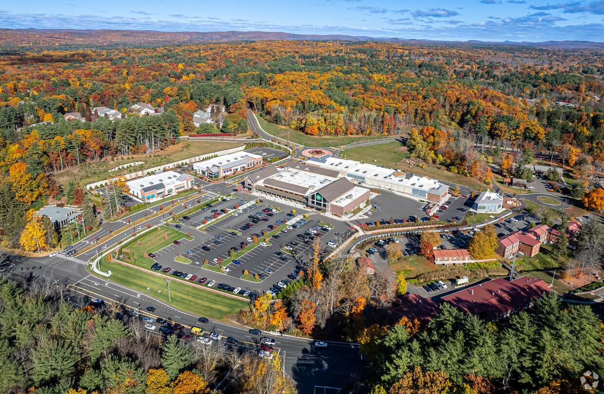 avon village center parking lot aerial view