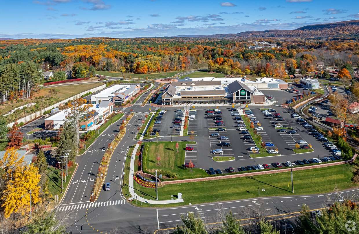 avon village center parking lot aerial view