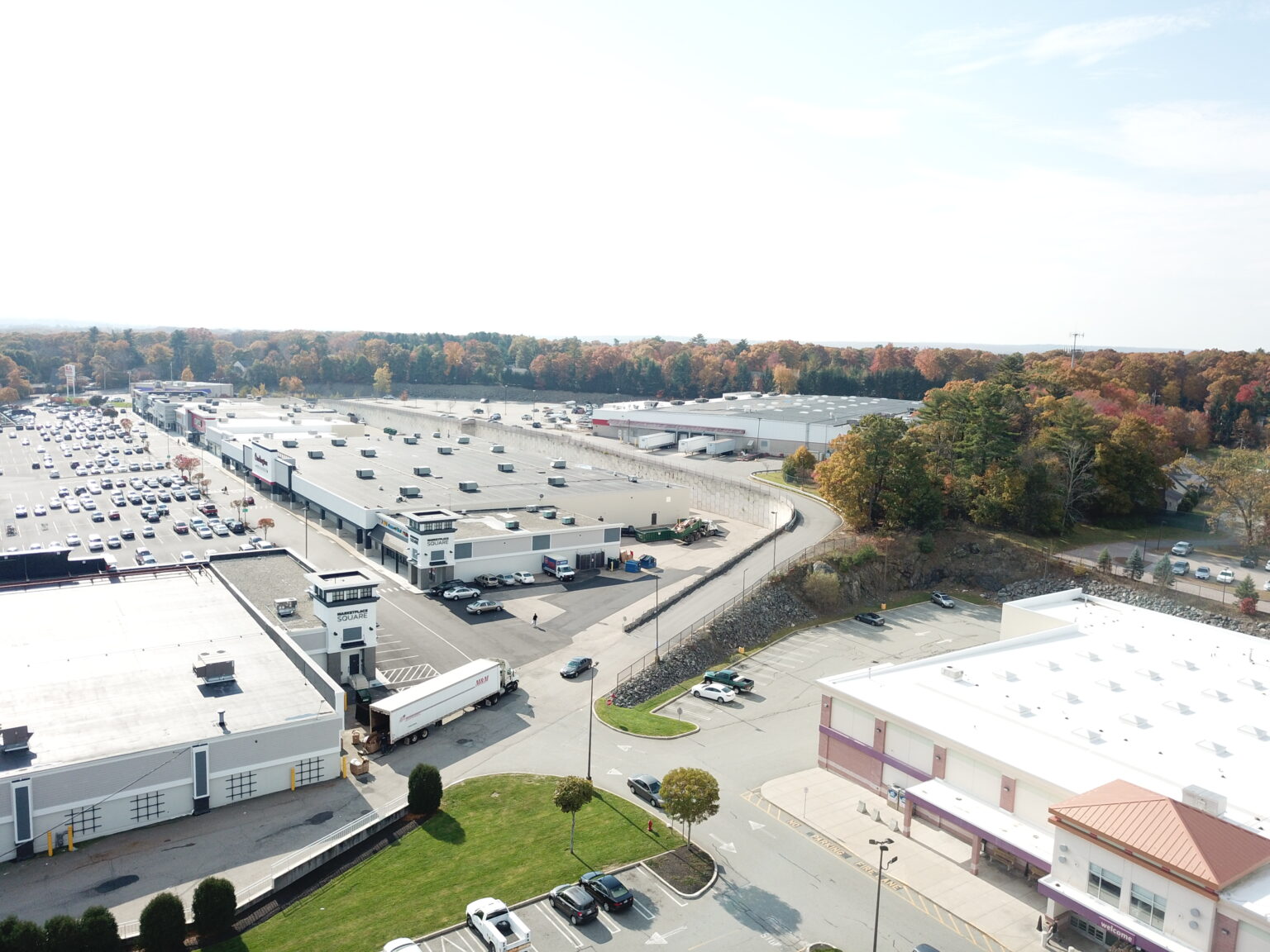 marketplace square aerial view of parking lot